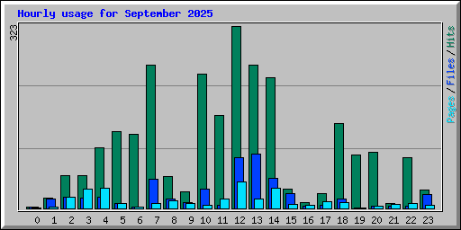 Hourly usage for September 2025