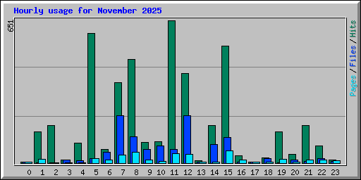 Hourly usage for November 2025
